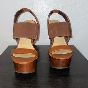 Brown platform wedges